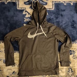 Nike Men's Charcoal Hoodie with White Logo